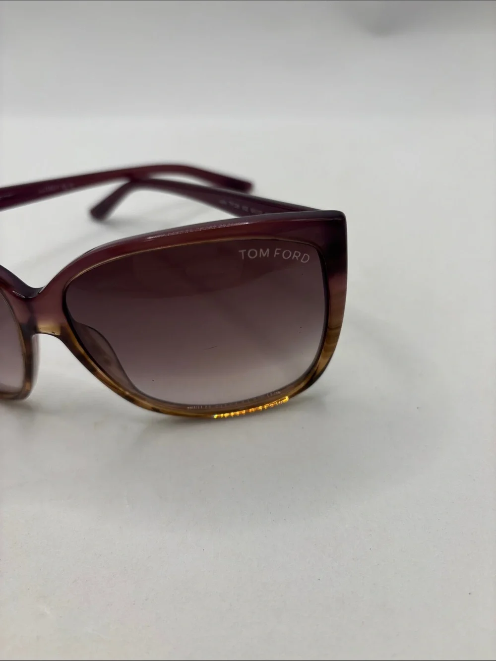 Tom Ford Lydia Sunglasses w/case Purple Frame Gradient Lens oversized retro styl - Picture 2 of 13